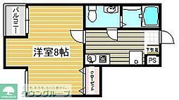サンイング西船 3階1Kの間取り