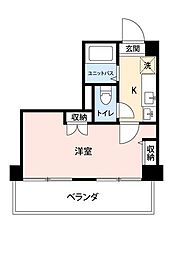 プレステージ千葉 8階1Kの間取り