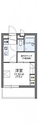 レオパレスだるま 3階1Kの間取り