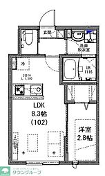 KEIAI RESIDENCE 勝田台 3階1LDKの間取り