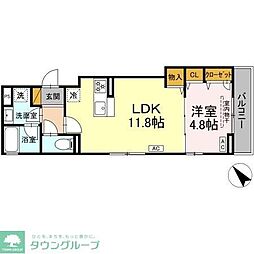 アップルベリーフィールズ 1LDKの間取図画像