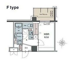 ＬＵＸＥＮＡ勝田台 4階1Kの間取り