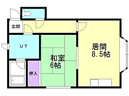 セントラルハイツ 1LDKの間取図画像
