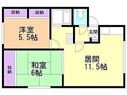 スカイテラスみか 2LDKの間取図画像