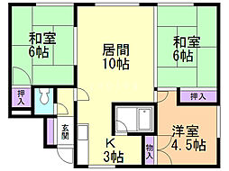パークマンション2 3LDKの間取図画像