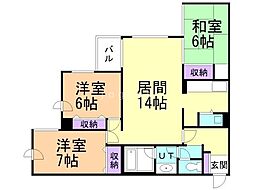 アルファコート山の手2 3LDKの間取図画像