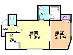 ヴェステン 1LDKの間取図画像