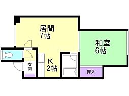 琴似グランドハイツ 1LDKの間取図画像