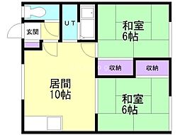 コーポ伊藤第2 2LDKの間取図画像