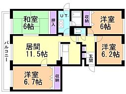 エスセーナ宮の丘公園 4LDKの間取図画像