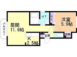 間取図画像 1LDK
