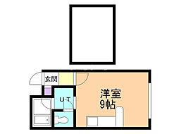 マイハウス前田 ワンルームの間取図画像