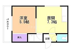 ラコートボヌール 1DKの間取図画像