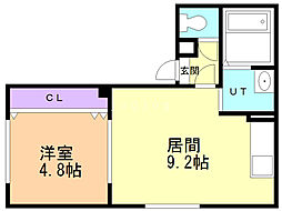シエロ 1LDKの間取図画像