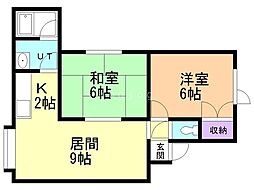 プラザインシンカワ 2LDKの間取図画像
