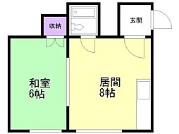 コーポエイト 1LDKの間取図画像