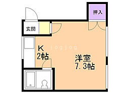 コーポライフ24軒N棟 1Kの間取図画像