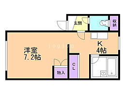 アンビシャス手稲 1Kの間取図画像