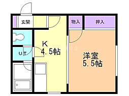 ステージノア 1DKの間取図画像
