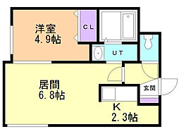 フォーチュンプラスサッポロ2 1LDKの間取図画像