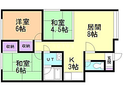 第5コーポふじ 3LDKの間取図画像