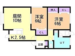 ロジェ.31 2LDKの間取図画像