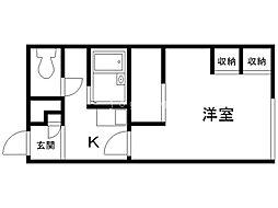 レオパレスコンフォート05 1Kの間取図画像