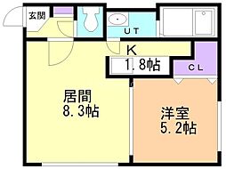 リラさっぽろ 1LDKの間取図画像