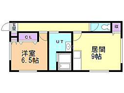 ボンファイヤーハウス 1DKの間取図画像