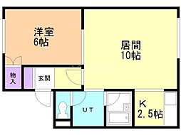 カーム・プレイス 1LDKの間取図画像