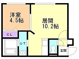 メゾンMT手稲本町 1LDKの間取図画像