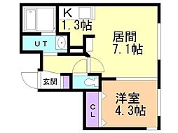 BONZO 1LDKの間取図画像