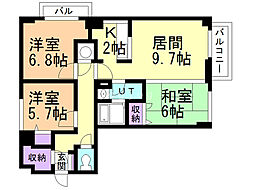 KKSオーシャンビュー 3LDKの間取図画像