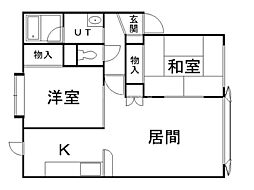 ルネサンス山の手A 2LDKの間取図画像