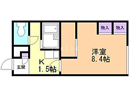 レオパレス金山 1Kの間取図画像