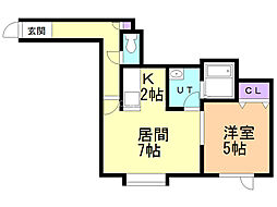 ベラカーサ新発寒 1LDKの間取図画像