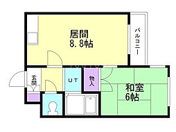 プレサント琴似1-3 1LDKの間取図画像