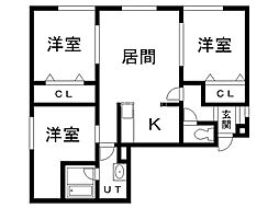 ラ・メール桂岡A 3LDKの間取図画像