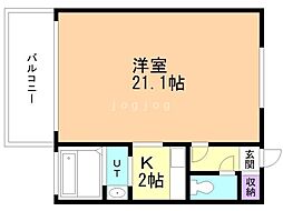 ルシオン小樽 1Kの間取図画像