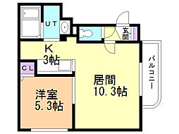 ウエスト・ヴィラ 1LDKの間取図画像