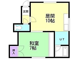 メゾン森本 1LDKの間取図画像