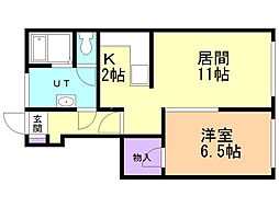 ウエストエイト 1LDKの間取図画像