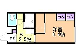 レオパレスロワジール西野C 1Kの間取図画像
