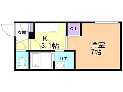 スペチアーレ手稲 1Kの間取図画像