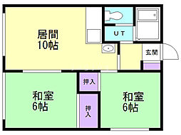 ルースンハイツ 2LDKの間取図画像