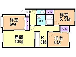ウェスティン前田 3LDKの間取図画像