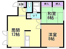 シティプラザC 2LDKの間取図画像