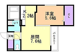 クオレ 1LDKの間取図画像