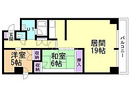 高伸ハイツ 2LDKの間取図画像