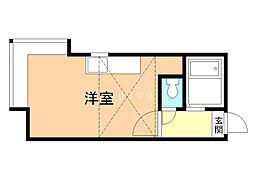 ウィズタウン2 ワンルームの間取図画像